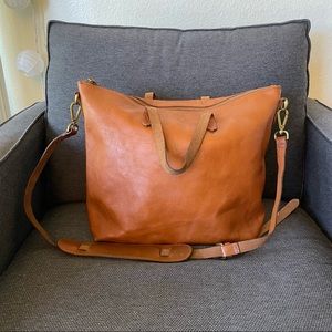 Madewell zip-top leather transport carryall